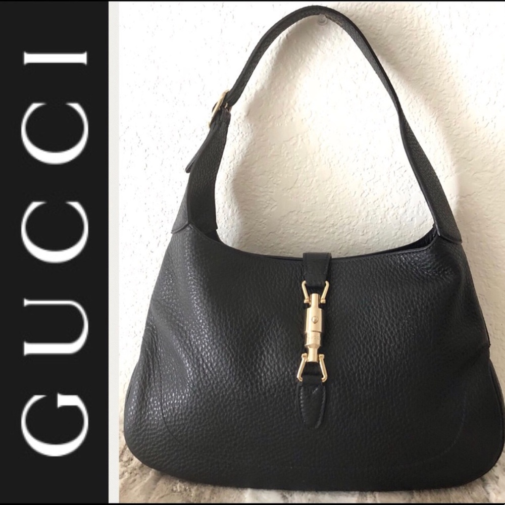 Gucci Jackie black leather hobo bag